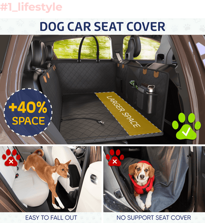 Large Seat Guard Waterproof Back Seat Extended Cover With Mesh Window Storage Pockets