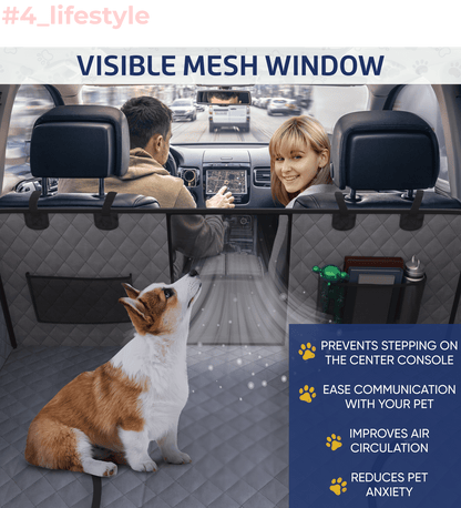 Large Seat Guard Waterproof Back Seat Extended Cover With Mesh Window Storage Pockets