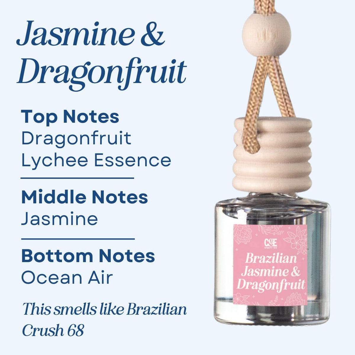 Brazilian Jasmine & Pink Dragonfruit Scented Car Freshener