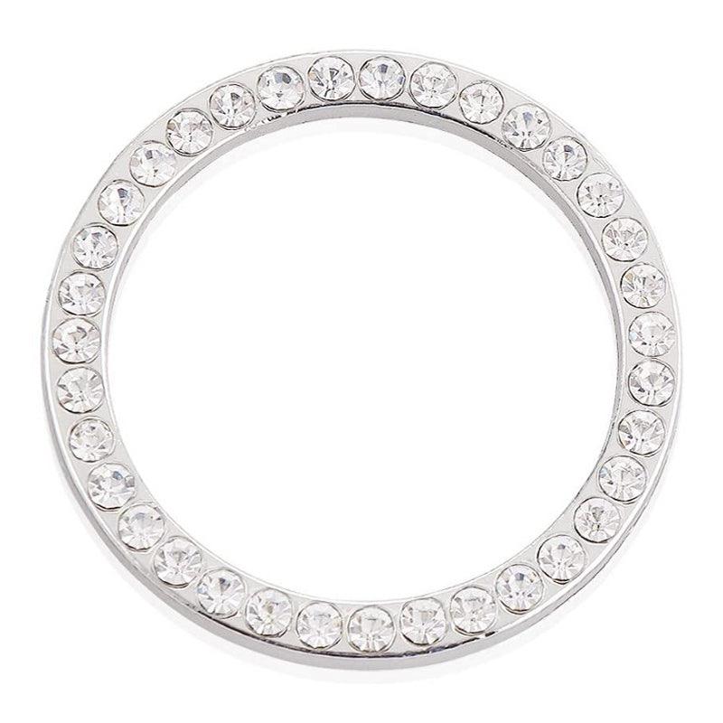 Crystal Rhinestone Car Bling Ring Emblem Sticker, Bling Car Accessories for Women Automobiles Start Switch Button Push to Start Button, Key Ignition Starter & Knob Ring Decorative Diamond Rhinestone Ring Auto Car Decorative Accessories Interior for Girl