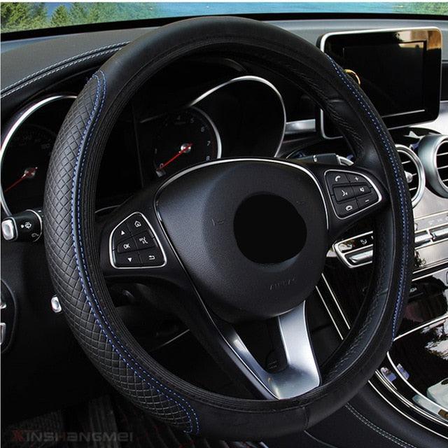 Steering Wheel Cover Braid On The Steering Wheel Cover Auto Car Steering Wheel Cover Wear-resistant Anti-slip Car Accessories Microfiber Breathable Wheel Cover Car Accessories Warm Steering Wheel Cover Winter Cool Summer Cover Interior