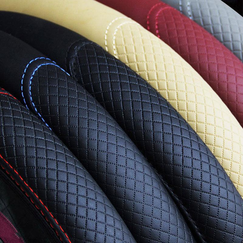 Steering Wheel Cover Braid On The Steering Wheel Cover Auto Car Steering Wheel Cover Wear-resistant Anti-slip Car Accessories Microfiber Breathable Wheel Cover Car Accessories Warm Steering Wheel Cover Winter Cool Summer Cover Interior