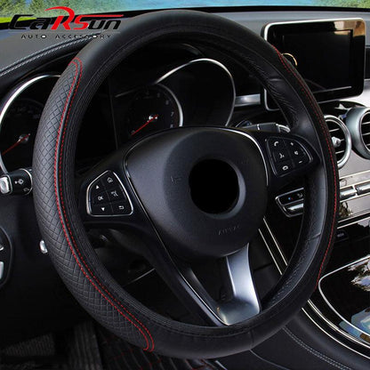Steering Wheel Cover Braid On The Steering Wheel Cover Auto Car Steering Wheel Cover Wear-resistant Anti-slip Car Accessories Microfiber Breathable Wheel Cover Car Accessories Warm Steering Wheel Cover Winter Cool Summer Cover Interior